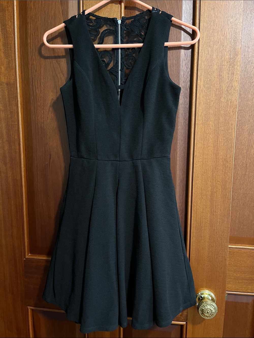 Trixxi Sleeveless Black Lace-Back Fit & Flare Dress - LBD Sz 1